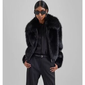 The Frankie Shop Black Hope Faux Fur Jacket